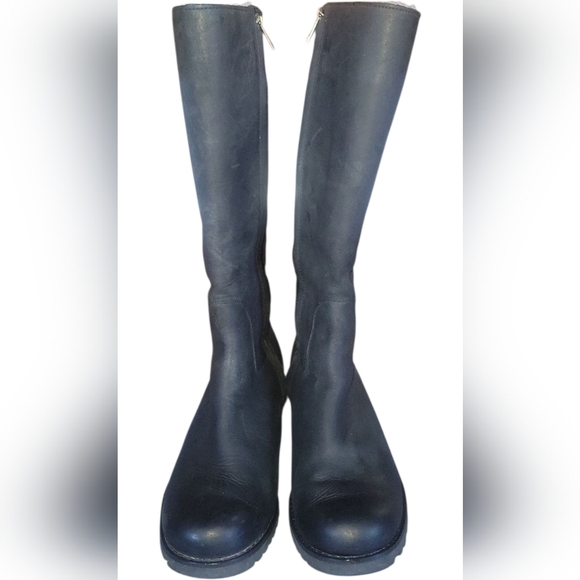 UGG Shoes - UGG Australia Broome II Black Tall Leather Shearling Winter Women's Boots  6.5